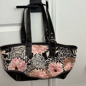 Vintage Spiegel Multicolor Floral Canvas Tote Bag